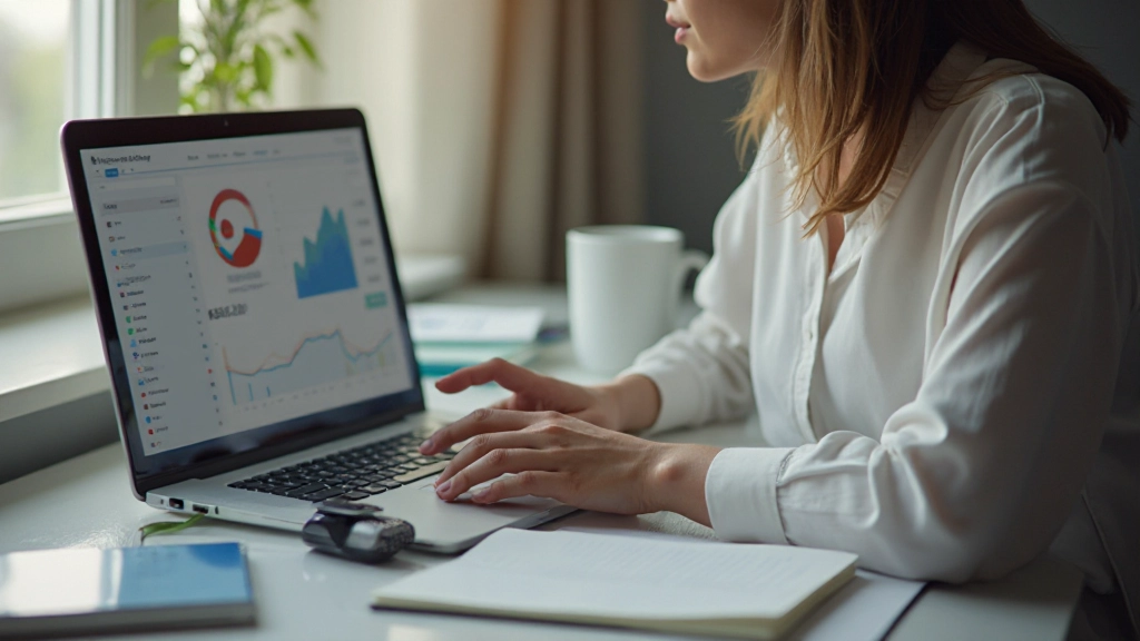 Специалист анализирует финансовые данные в приложении для управления бюджетом и учета расходов